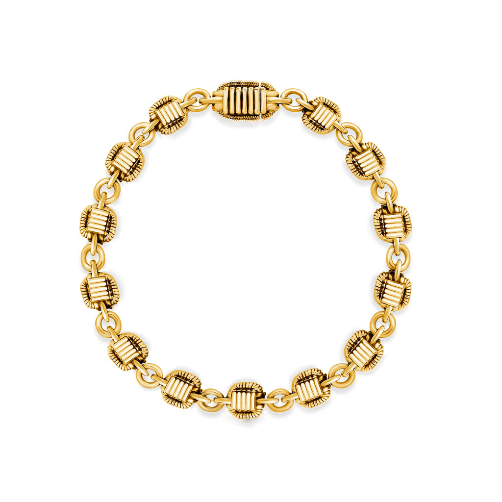Yellow gold 'elephant hair' bracelet